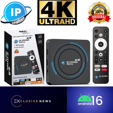 IP Station Pro 16 — Box TV Android 4K, Wi-Fi 6, 2 Go / 16 Go