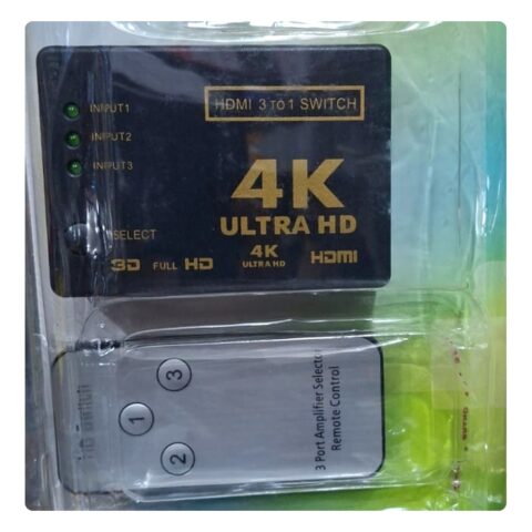 Switch HDMI 3 ports 4K avec télécommande